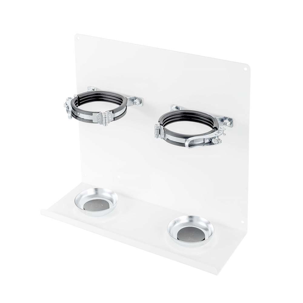 inteqmed - Medizintechnik 9 Tragevorrichtung für 2 Gasflaschen, Gasflaschenhalter Gasflaschen O2-Flaschen Sauerstoffflaschen mit Schnellspannschelle für 2-3 Liter Wandmontage